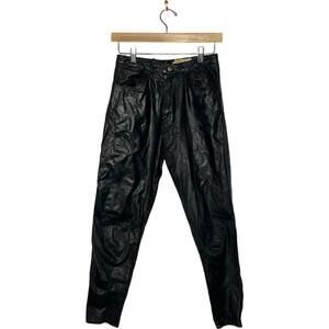Vintage Carla New York Black Leather Pants Size 8
